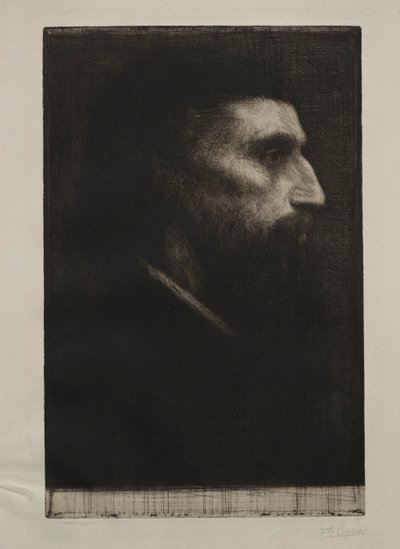 Hoved af en mand. af Alphonse Legros