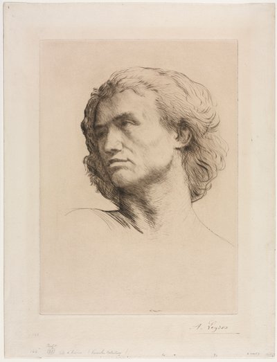 Hoved af en mand. af Alphonse Legros