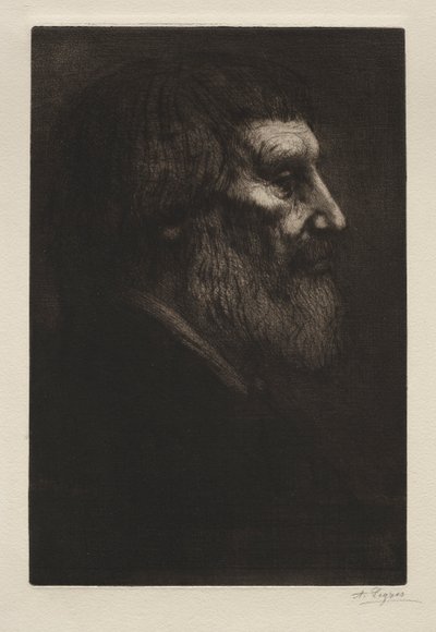 Hoved af en mand. af Alphonse Legros