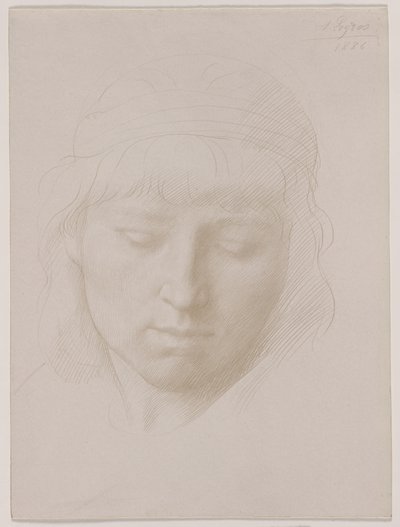 Hoved af en mand, 1886. af Alphonse Legros