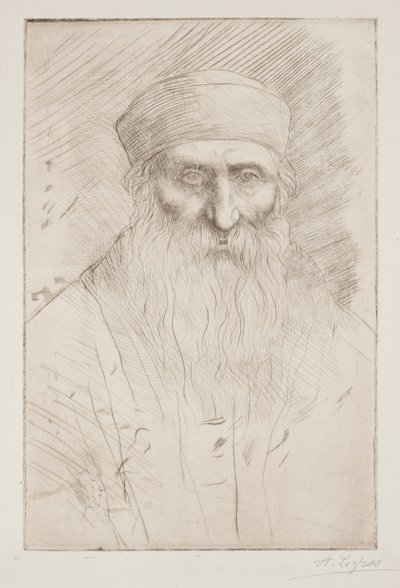 Hoved af en mand med langt skæg. af Alphonse Legros
