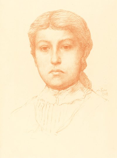 Hovedet af en ung pige af Alphonse Legros