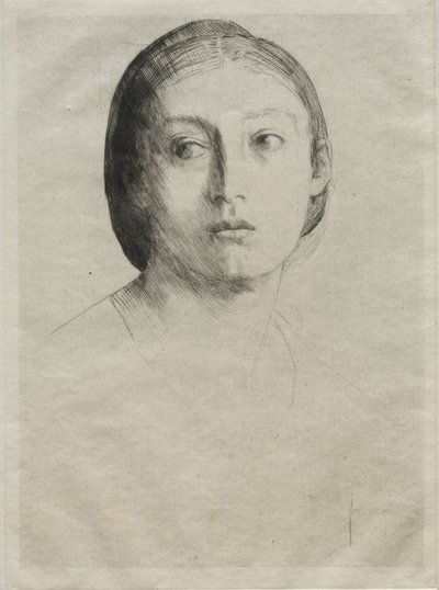 Hoved af en ung pige af Alphonse Legros