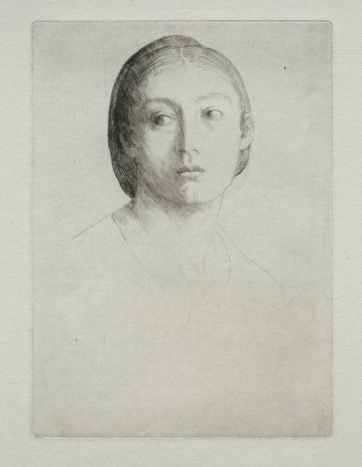 Hoved af en ung pige af Alphonse Legros