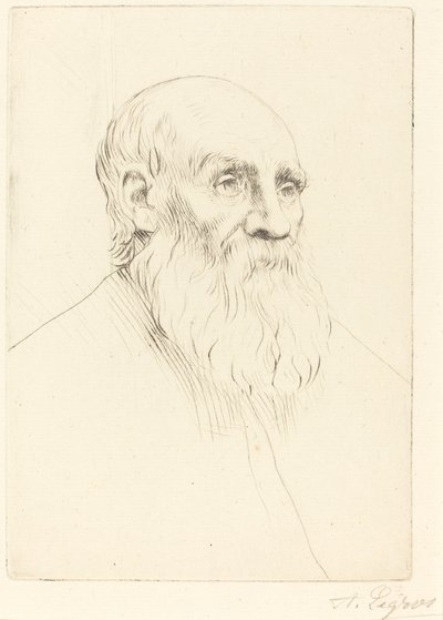 Hoved af en gammel mand (Etude de tete) af Alphonse Legros