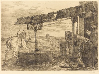 Hestedrevet mølle (Le manege) af Alphonse Legros
