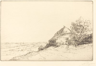 Hovel on a Hillside (Masure sur la colline) af Alphonse Legros