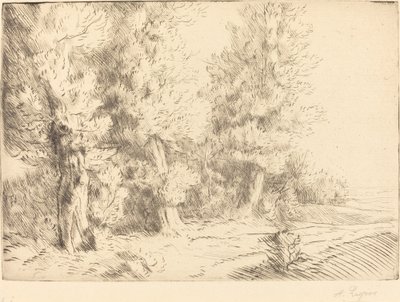 I skoven Fontainebleau (Dans la foret de Fontainebleau) af Alphonse Legros