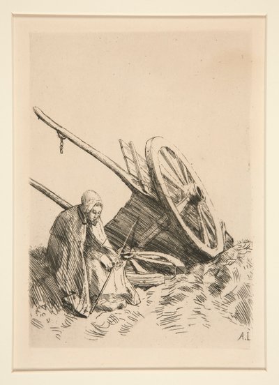 La Charette Brisee (The Broken Cart) af Alphonse Legros