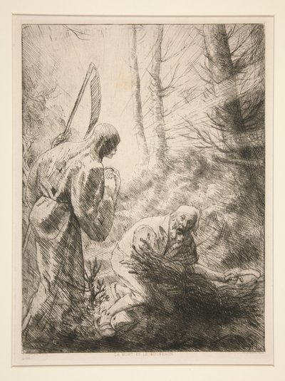 La Mort at le Bucheron, nr. 2 (Døden og skovhuggeren) af Alphonse Legros