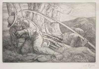 Døden og skovhuggeren 5. plade. af Alphonse Legros