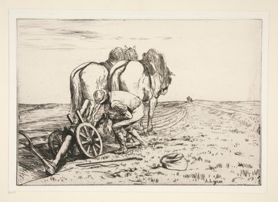 La charrue (Ploven) af Alphonse Legros