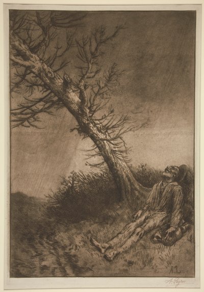 La mort du vagabond (Vgabondens død) af Alphonse Legros