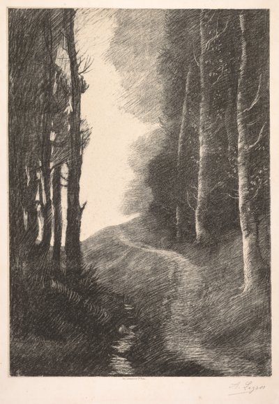 Landskab ved Birches af Alphonse Legros