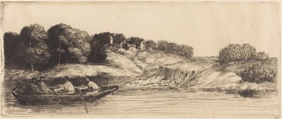 Landskab med båd, 1. blad af Alphonse Legros