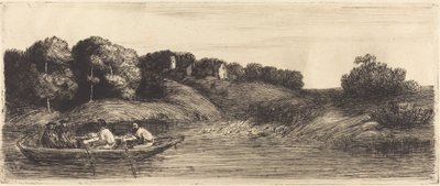 Landskab med båd, 1. plade Landskab med båd. af Alphonse Legros
