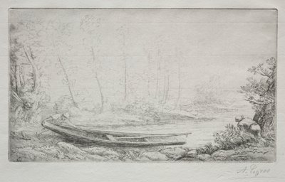 Afgang til fiskeri, i tågerne af Alphonse Legros