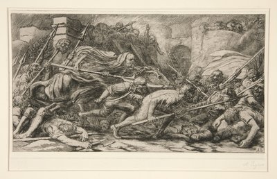 Le Triomphe de la Mort: Apres le Combat (Dødens Triumf: Efter slaget) af Alphonse Legros