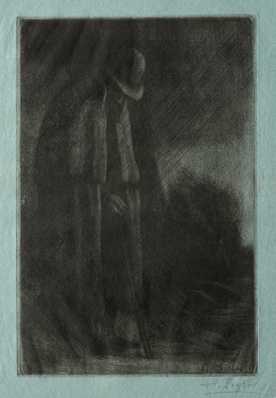 Den rejsende i ly af Alphonse Legros