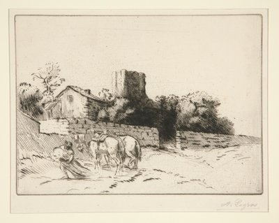 Le mur du presbytere (præstegårdsmur) af Alphonse Legros