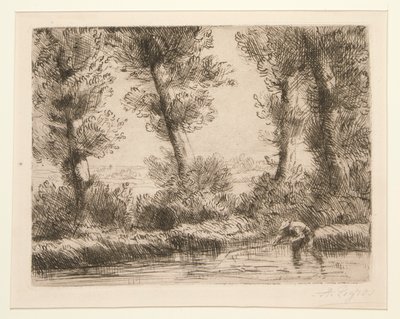 Les bords de la Liane (Lianens bredder) af Alphonse Legros