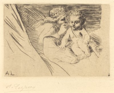 Mab og Amor Mab et Cupidon. af Alphonse Legros