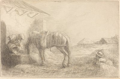 Mand der vander en hest Mand der vander en hest. af Alphonse Legros