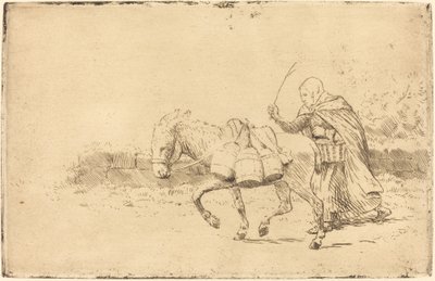 Mælkepige af Boulogne, 1. tallerken (Laitiere a Boulogne) af Alphonse Legros