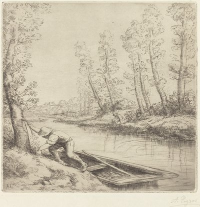 Morgen langs floden af Alphonse Legros