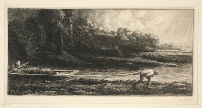 Bådlandskab af Alphonse Legros