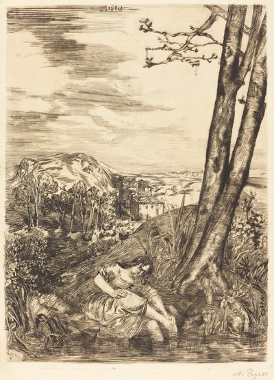 Bonde vasker sine fødder af Alphonse Legros