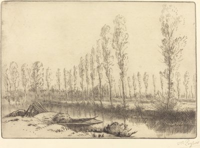 Popler nær Amiens Nær Amiens, tørvelandet. af Alphonse Legros
