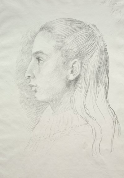 Portræt af frøken Nora E. Legros, 1896. af Alphonse Legros