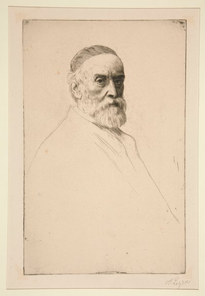 Portræt af G.F. Watts, R.A. af Alphonse Legros