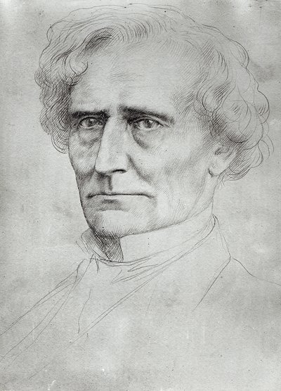 Portræt af Hector Berlioz (1803-69) (pen og blæk på papir) af Alphonse Legros