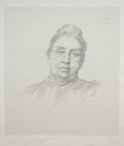 Portræt af Madame Kemp, set forfra (3. plade) af Alphonse Legros