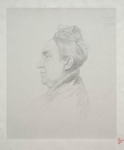 Portræt af Madame Kemp i profil (2. plade) af Alphonse Legros