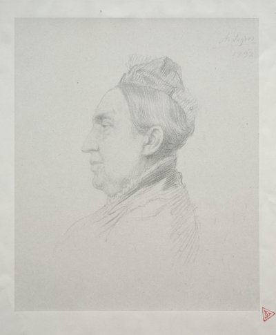 Portræt af Madame Kemp i profil 2. plade. af Alphonse Legros