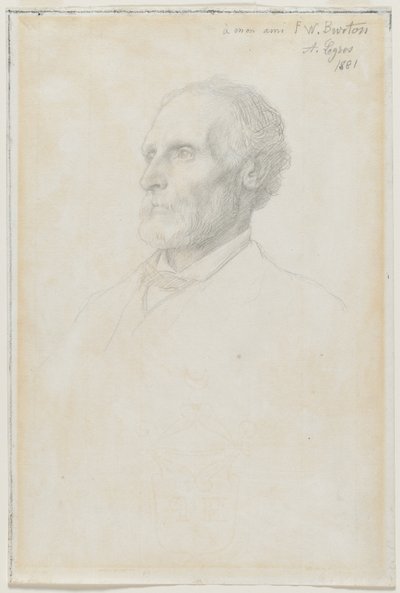 Portræt af Sir Frederick W. Burton, direktør for National Gallery, London, 1881. af Alphonse Legros