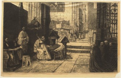Procession i en spansk kirke af Alphonse Legros