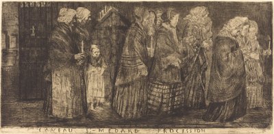 Procession i Saint Medards grav af Alphonse Legros