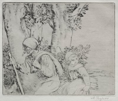 Retur fra Field Le Retour des Champs-2nd Plate. af Alphonse Legros