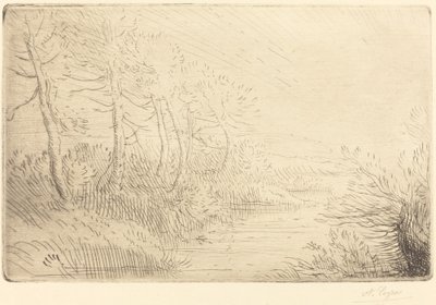 Riverbank Bord de la riviere. af Alphonse Legros