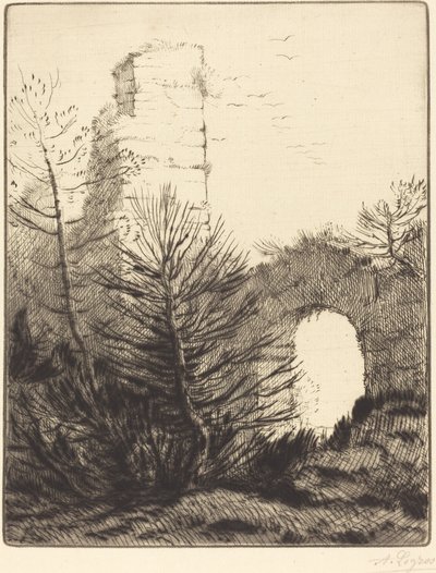 Ruiner af et kloster Les ruines du monastere. af Alphonse Legros