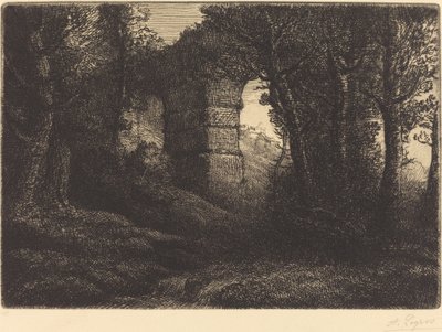 Ruinerne af en gammel akvædukt af Alphonse Legros