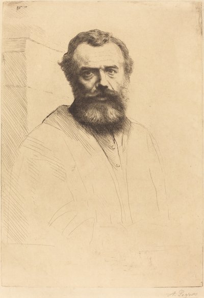 Selvportræt, 3. plade af Alphonse Legros