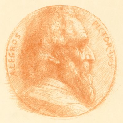Selvportræt, Medaljon, nr.2, 11. plade. af Alphonse Legros