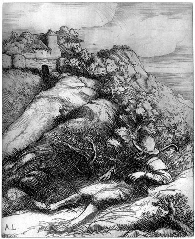 Hyrde hviler, c1860-1910 1924 af Alphonse Legros