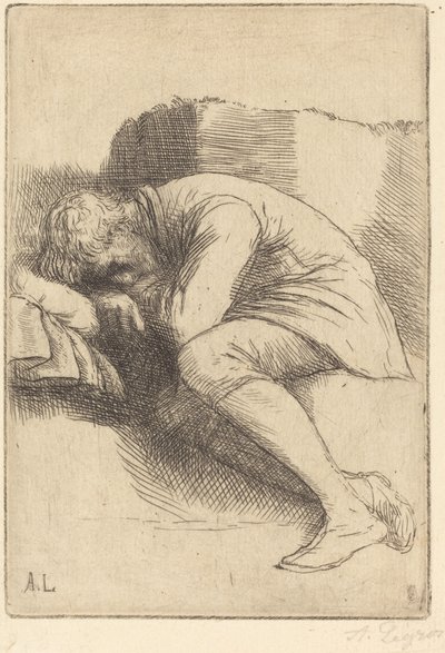 Sleeper En sovende. af Alphonse Legros
