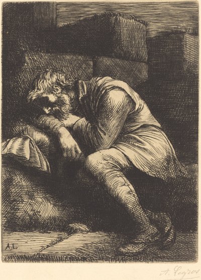Sovende tigger af Alphonse Legros